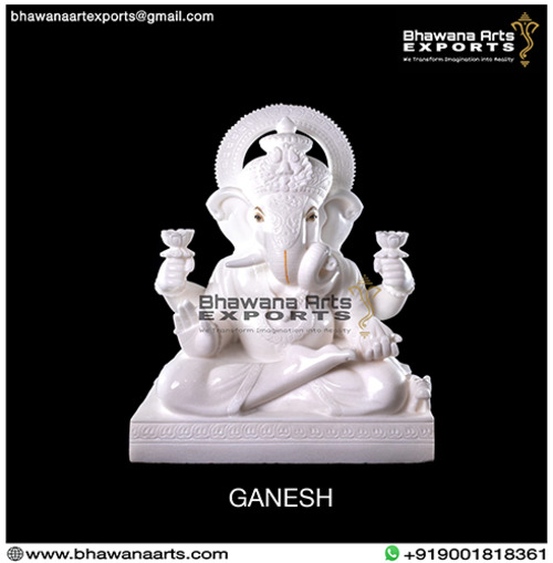 Special White Dagdu Sheth Ganpati Moorti