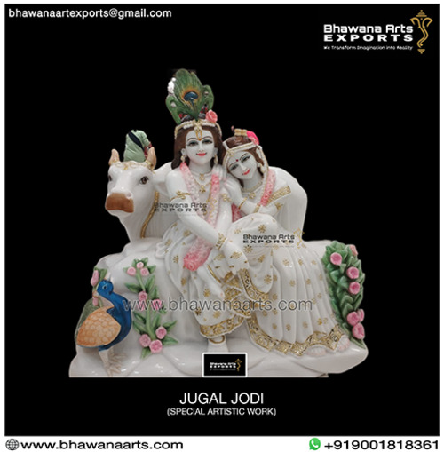 Special Marble Radha Krishna Moorti (Jugal Jodi)