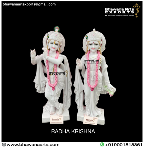 Radha Krishan Marble Moorti