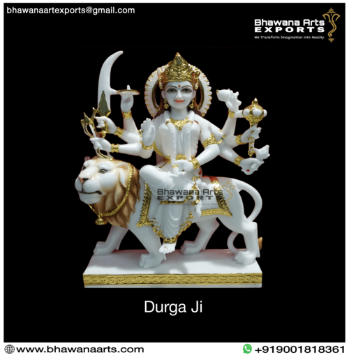 White Marble Durga Maa Statue