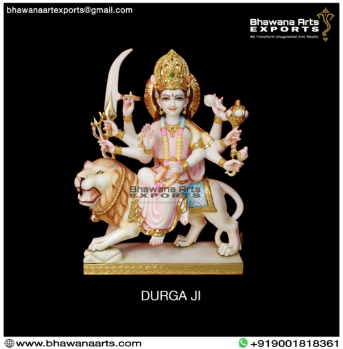 Marble Maa Sherawali Statue