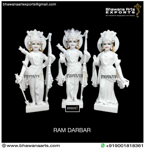 Veitnam White Marble Ram Darbar Moorti with detail carving work